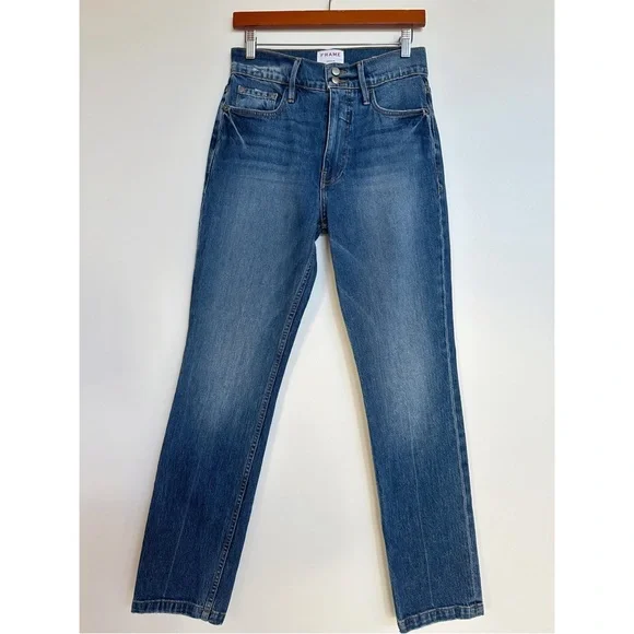 ❌SOLD❌ Frame Heritage Le Sylvie Slender Straight Jeans in Halston Size 27 - Picture 3 of 13